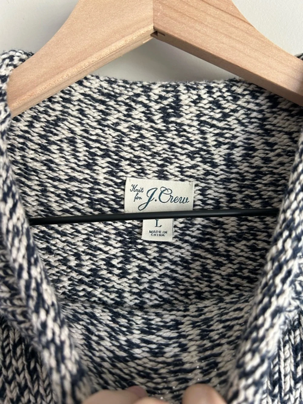 J. Crew 100% Cotton Stripe Pullover Sweater Mens L Blue White